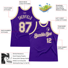 Load image into Gallery viewer, Custom Purple Cream Authentic Throwback Basketball Jersey