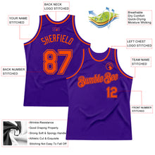 Load image into Gallery viewer, Custom Purple Orange Authentic Throwback Basketball Jersey