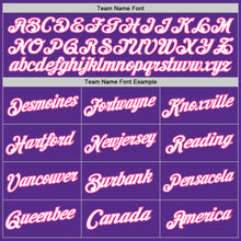 Load image into Gallery viewer, Custom Purple White-Pink Authentic Throwback Basketball Jersey