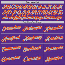 Load image into Gallery viewer, Custom Purple Orange-Gray Authentic Throwback Basketball Jersey