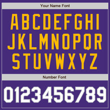 Load image into Gallery viewer, Custom Purple White Gray-Gold Authentic Baseball Jersey