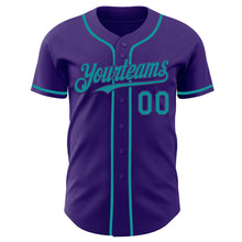 Load image into Gallery viewer, Custom Purple Teal Authentic Baseball Jersey