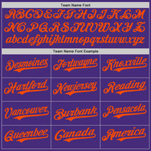 Load image into Gallery viewer, Custom Purple Orange Authentic Baseball Jersey