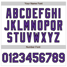 Load image into Gallery viewer, Custom White Purple-Black Authentic Raglan Sleeves Baseball Jersey