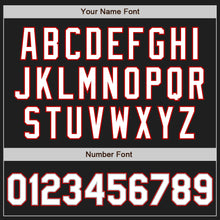 Load image into Gallery viewer, Custom Black White Gray-Red Authentic Raglan Sleeves Baseball Jersey