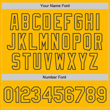 Load image into Gallery viewer, Custom Gold Navy Authentic Raglan Sleeves Baseball Jersey