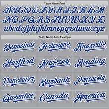 Load image into Gallery viewer, Custom Gray Royal-White Authentic Raglan Sleeves Baseball Jersey