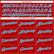 Load image into Gallery viewer, Custom Red Light Blue-Steel Gray Performance T-Shirt