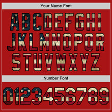 Load image into Gallery viewer, Custom Red Vintage USA Flag-Black Mesh Authentic Throwback Baseball Jersey