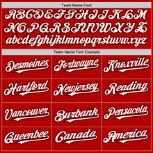 Load image into Gallery viewer, Custom Red White-Black Authentic Baseball Jersey