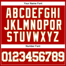 Load image into Gallery viewer, Custom Red White-Old Gold Mesh Authentic Throwback Baseball Jersey