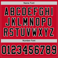 Load image into Gallery viewer, Custom Red Black-White Mesh Authentic Throwback Football Jersey