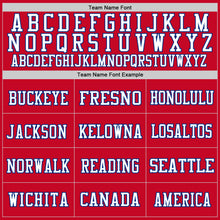 Load image into Gallery viewer, Custom Red White-Royal Mesh Authentic Throwback Football Jersey