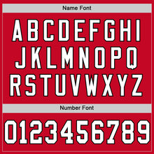 Load image into Gallery viewer, Custom Red White-Black Mesh Authentic Throwback Football Jersey