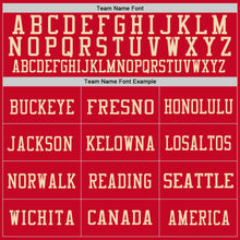 Load image into Gallery viewer, Custom Red Cream Mesh Authentic Throwback Football Jersey