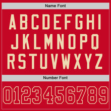Load image into Gallery viewer, Custom Red Cream Mesh Authentic Throwback Football Jersey