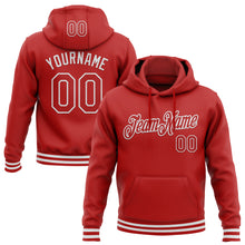 Load image into Gallery viewer, Custom Stitched Red White Sports Pullover Sweatshirt Hoodie