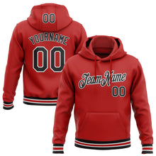 Load image into Gallery viewer, Custom Stitched Red Black-White Sports Pullover Sweatshirt Hoodie