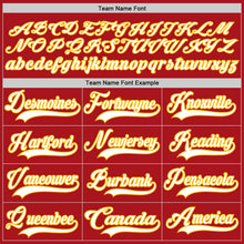 Load image into Gallery viewer, Custom Red White-Gold Hockey Lace Neck Jersey