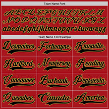 Load image into Gallery viewer, Custom Red Black-Old Gold Hockey Lace Neck Jersey