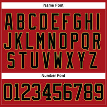 Load image into Gallery viewer, Custom Red Black-Old Gold Hockey Lace Neck Jersey