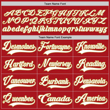 Load image into Gallery viewer, Custom Red White-Old Gold Hockey Lace Neck Jersey