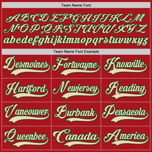 Load image into Gallery viewer, Custom Red Cream-Green Hockey Lace Neck Jersey