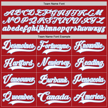 Load image into Gallery viewer, Custom Red White-Light Blue Hockey Lace Neck Jersey