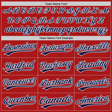 Load image into Gallery viewer, Custom Red Navy-White Authentic Throwback Baseball Jersey