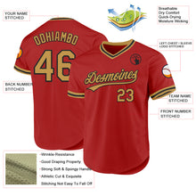 Load image into Gallery viewer, Custom Red Old Gold-Black Authentic Throwback Baseball Jersey