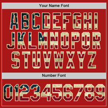 Load image into Gallery viewer, Custom Red Vintage USA Flag-Cream Authentic Throwback Baseball Jersey