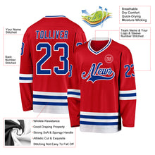 Load image into Gallery viewer, Custom Red Royal-White Hockey Jersey