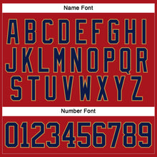 Load image into Gallery viewer, Custom Red Navy-Old Gold Hockey Jersey