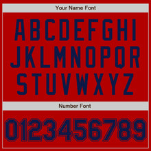 Load image into Gallery viewer, Custom Red Navy Authentic Baseball Jersey