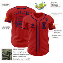 Load image into Gallery viewer, Custom Red Navy Authentic Baseball Jersey