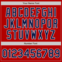 Load image into Gallery viewer, Custom Red Navy-White Authentic Baseball Jersey