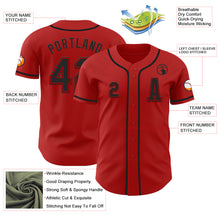Load image into Gallery viewer, Custom Red Black Authentic Baseball Jersey