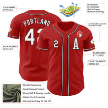 Load image into Gallery viewer, Custom Red White-Black Authentic Baseball Jersey