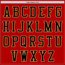 Load image into Gallery viewer, Custom Red Black-Gold Authentic Baseball Jersey