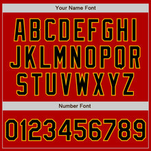 Load image into Gallery viewer, Custom Red Black-Gold Authentic Baseball Jersey