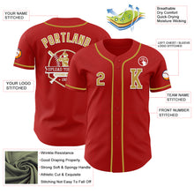 Load image into Gallery viewer, Custom Red Old Gold-White Authentic Baseball Jersey