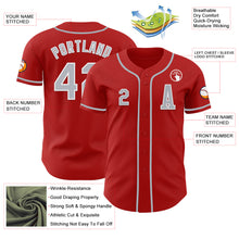 Load image into Gallery viewer, Custom Red Gray-White Authentic Baseball Jersey