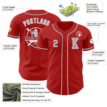 Load image into Gallery viewer, Custom Red Gray-White Authentic Baseball Jersey