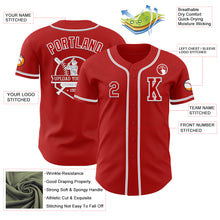 Load image into Gallery viewer, Custom Red White-Gray Authentic Baseball Jersey