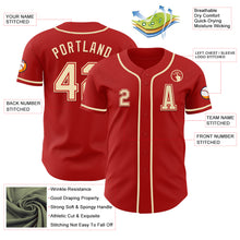 Load image into Gallery viewer, Custom Red Cream Authentic Baseball Jersey