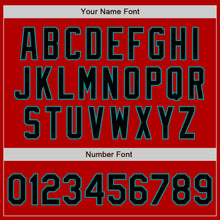 Load image into Gallery viewer, Custom Red Black-Teal Authentic Baseball Jersey
