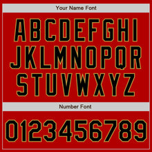 Load image into Gallery viewer, Custom Red Black-Old Gold Authentic Baseball Jersey