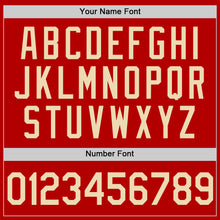 Load image into Gallery viewer, Custom Red Cream Authentic Throwback Basketball Jersey