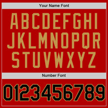 Load image into Gallery viewer, Custom Red Black-Old Gold Authentic Throwback Basketball Jersey