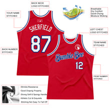 Load image into Gallery viewer, Custom Red White-Royal Authentic Throwback Basketball Jersey